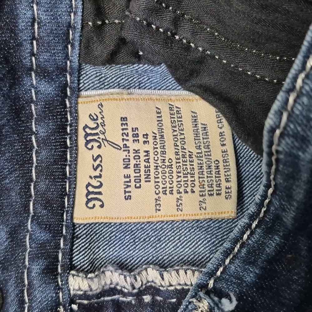 Miss Me Dark Blue Jeans with Black & Silver Accents - Picture 5 of 8